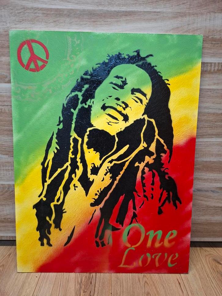 Bob Marley One Love Schilderij, Antiek en Kunst, Kunst | Schilderijen | Klassiek, Ophalen