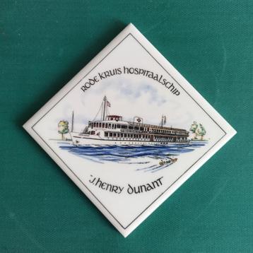 tegeltje (kleur) J. Henry Dunant, Rode Kruis Hospitaalschip beschikbaar voor biedingen