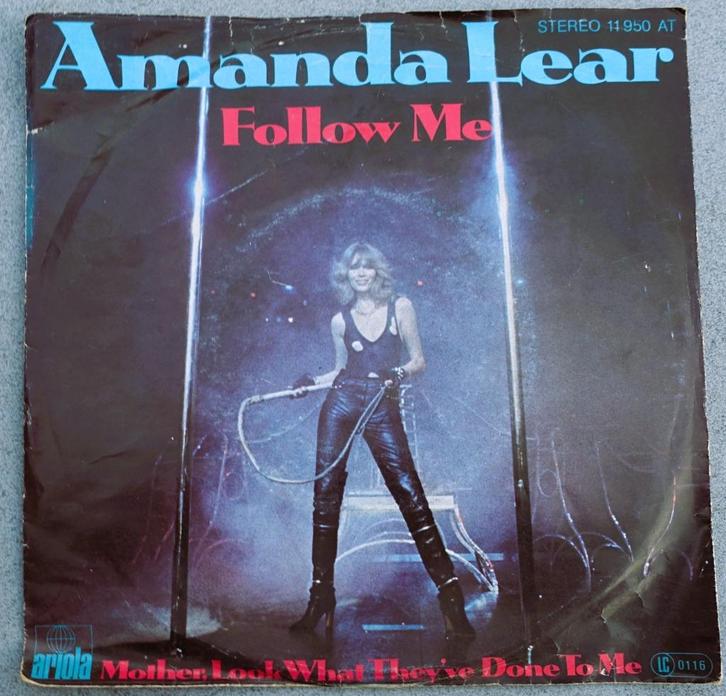 amanda lear - follow me, Cd's en Dvd's, Vinyl Singles, Zo goed als nieuw, Single, Pop, 7 inch, Ophalen of Verzenden