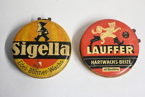 Lauffer hartwachs beitz sigella wachs blik beits was duits, Verzamelen, Blikken, Gebruikt, Overige, Overige merken, Ophalen of Verzenden