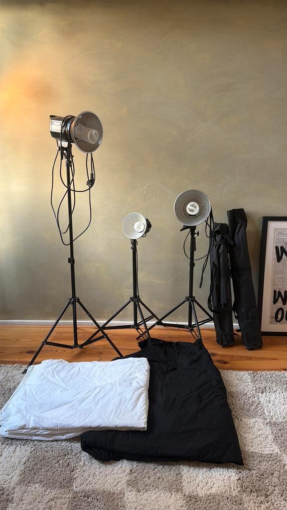Complete Fotografie Set - Studio Verlichting & Achtergrond, Audio, Tv en Foto, Fotografie | Fotostudio en Toebehoren, Gebruikt