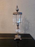 Repro- antiek lampje/kandelaar met glazen pegels, Ophalen of Verzenden, Zo goed als nieuw, Metaal