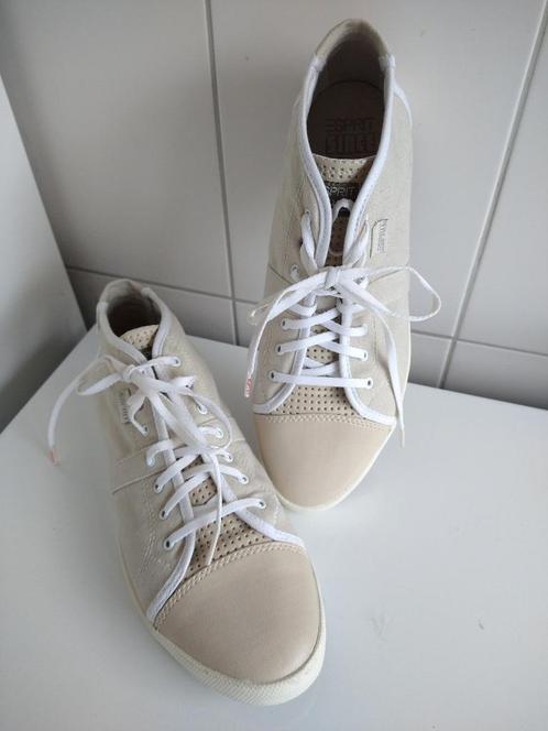 Esprit – canvas leren gympen sneakers zomer zandkleur – 41, Kleding | Dames, Schoenen, Nieuw, Sneakers of Gympen, Beige, Ophalen of Verzenden