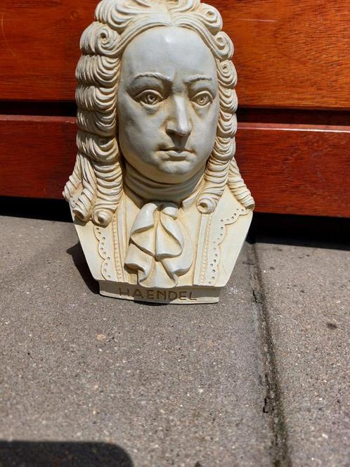 Gemerkte Buste van componist haendel, Antiek en Kunst, Kunst | Beelden en Houtsnijwerken, Ophalen of Verzenden