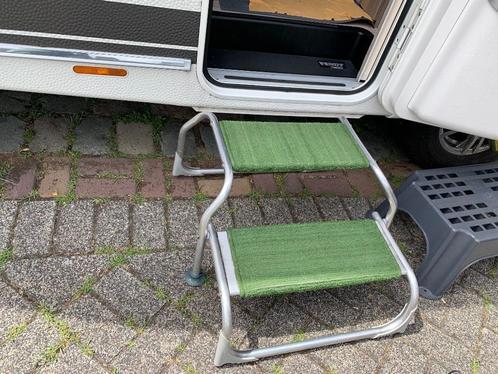 Dudalf Caravan opstap licht 2 delig aluminium Inklapbaar, Caravans en Kamperen, Caravan accessoires, Zo goed als nieuw, Ophalen