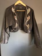 Vintage kortleren jasje/ bolero met studs& strass, Ophalen of Verzenden, Zo goed als nieuw, Maat 38/40 (M), Zwart