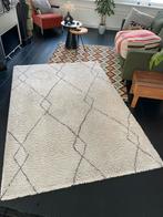 Wit-grijs gestreept modern tapijt 160x230cm, 200 cm of meer, 150 tot 200 cm, Crème, Modern