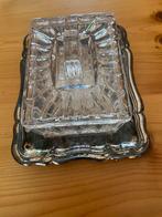 Botervlootje zilveren schaal glas bonbon schaaltje, Antiek en Kunst, Antiek | Glas en Kristal, Ophalen of Verzenden
