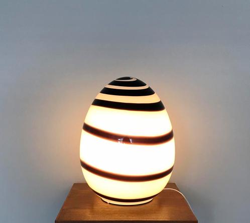 Vintage xxl.   Ilu zebra lamp van Italiaans glas Amsterdam, Huis en Inrichting, Lampen | Tafellampen, Minder dan 50 cm, Glas, Ophalen of Verzenden