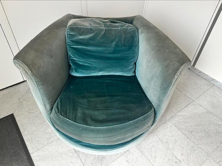 Moroso fauteuil, Huis en Inrichting, Fauteuils, Gebruikt, Hout, Stof, 100 tot 125 cm, 75 tot 100 cm, Ophalen