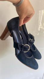 Elegante suède schoenen maat 38, Blauw, Ophalen of Verzenden, Schoenen met hoge hakken, Gedragen