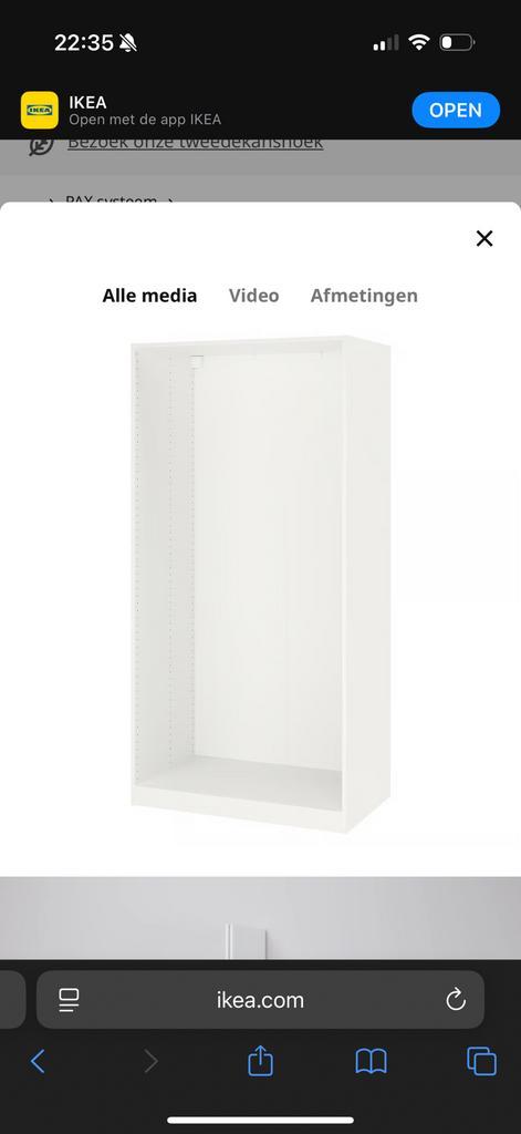 Pax ikea kast 100x58x201 cm, Huis en Inrichting, Kasten | Kledingkasten, Gebruikt, 150 tot 200 cm, 50 tot 100 cm, 50 tot 75 cm