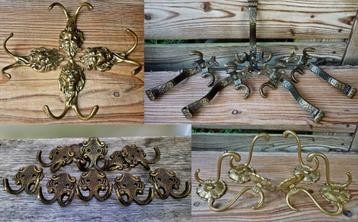 13x Kapstokhaken & Mechelse Ringen - Koper Brons Metaal beschikbaar voor biedingen