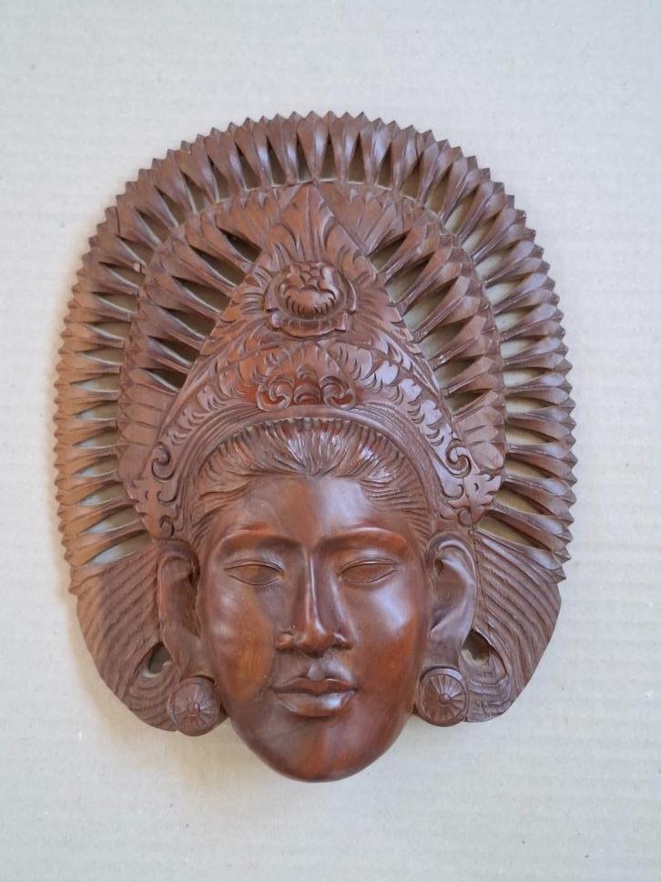 Balinees Masker, houtsnijwerk,  uit 1965, Antiek en Kunst, Kunst | Beelden en Houtsnijwerken, Ophalen of Verzenden