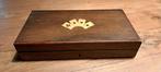 Vintage houten kistje met fiches, Antiek en Kunst, Ophalen of Verzenden