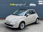 Fiat 500 C 1.2 Lounge Cabrio *cappuccino *p-sensor *airco, Auto's, Gebruikt, 4 cilinders, 4 stoelen, Leder en Stof
