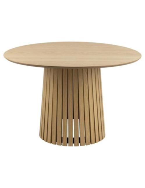 Eettafel rond eikenveneer, Huis en Inrichting, Tafels | Eettafels, Nieuw, 100 tot 150 cm, 100 tot 150 cm, Vier personen, Rond