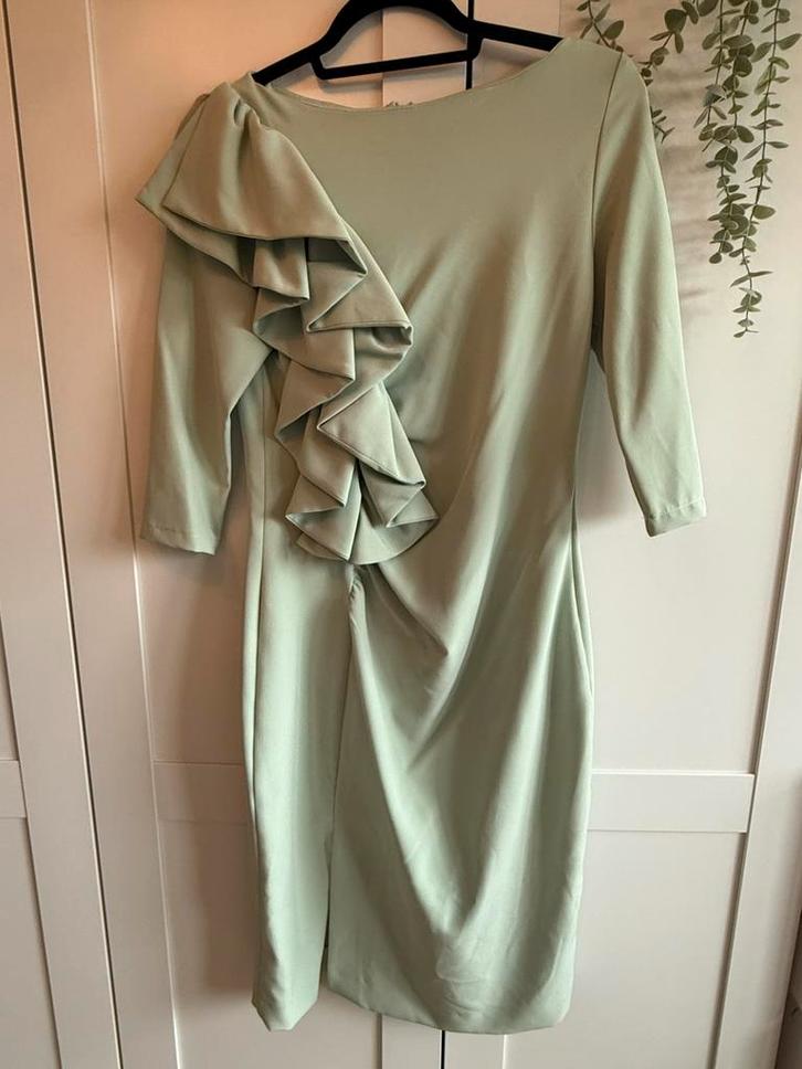 Cocktailjurkje sagegreen van Lanca Martin, maat 38, Kleding | Dames, Jurken, Nieuw, Maat 38/40 (M), Groen, Boven de knie, Ophalen of Verzenden