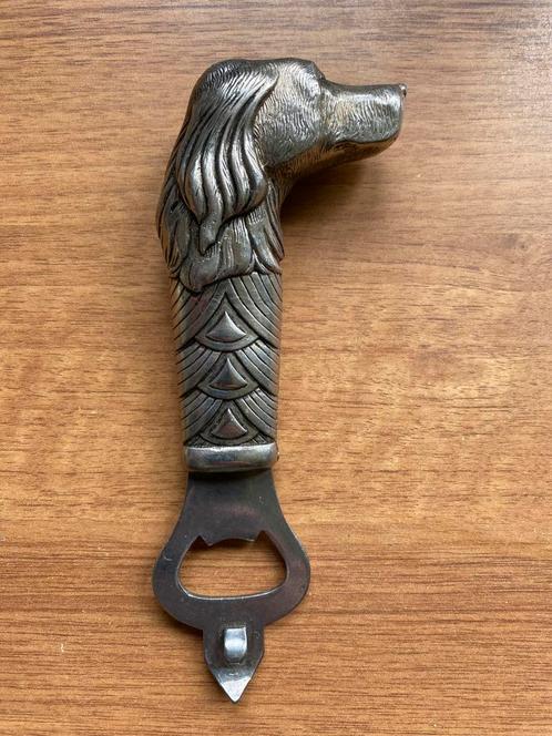 Oude flesopener met hondenkop, Huis en Inrichting, Keuken | Bestek, Gebruikt, Los bestek, Ophalen of Verzenden