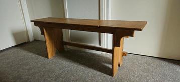 Landelijk houten halbankje 125cm lang, 30cm breed beschikbaar voor biedingen