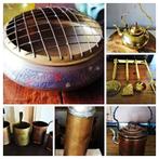 Koper appelketel waterketel kan lepelrek rozensteker antiek, Ophalen of Verzenden, Koper