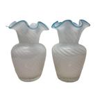 2 Vintage Murano vazen swirl, Overige kleuren, Ophalen of Verzenden, Minder dan 50 cm, Glas