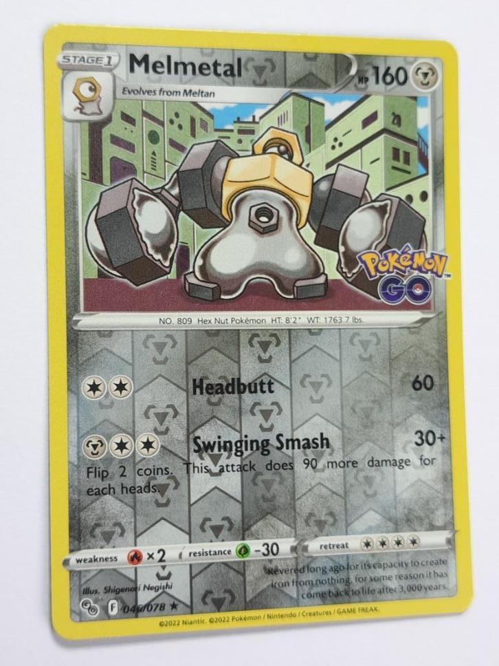 Pokémon - GO - Melmetal - 046/078 - Reverse Holo, Hobby en Vrije tijd, Verzamelkaartspellen | Pokémon, Zo goed als nieuw, Losse kaart
