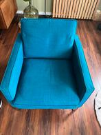 Turquoise Fauteuil, Ophalen, Gebruikt, Stof, 75 tot 100 cm