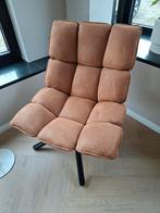 Draai fauteuil bruin cognac WOOOD, Ophalen, Zo goed als nieuw, Minder dan 75 cm, 50 tot 75 cm