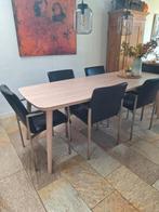 6 leren eetkamerstoelen zwart, Huis en Inrichting, Stoelen, Ophalen, Zwart, Design, Leer