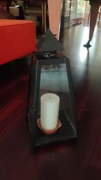 Lantaarn met Kaars - Staand/Hangend - 42cm, Ophalen, 25 tot 50 cm, Zwart, Zo goed als nieuw