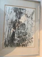 Pentekening gemaakt met steendruk techniek, Antiek en Kunst, Kunst | Etsen en Gravures, Ophalen