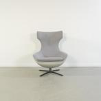 1x Leolux Caruzzo Fauteuil Groen Leer/Grijs Stof - Zwart, Metaal, 75 tot 100 cm, Ophalen of Verzenden, Zo goed als nieuw