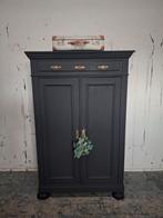 Antieke grenen meisenkast met koper beslag, Ophalen of Verzenden