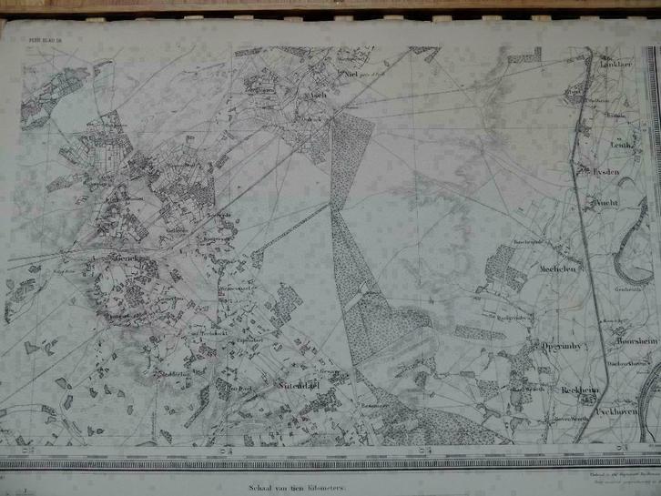 208 / Mechelen / Genek / Reckheim / Leuth / Litho 1875, Antiek en Kunst, Kunst | Litho's en Zeefdrukken, Ophalen of Verzenden