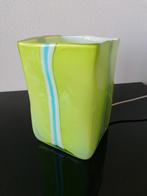 Italië Tafellamp Glas Groen Wit Murano Style Vintage 1980, Ophalen of Verzenden, Zo goed als nieuw, Glas, Minder dan 50 cm