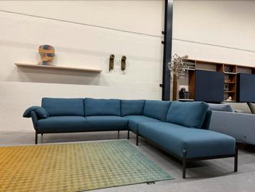 Nieuw Leolux Enna Hoekbank Ploegwool 47 Design Bank Blauw beschikbaar voor biedingen