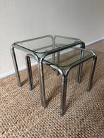 Space Age Bijzettafels - Retro - Bauhaus - Vintage Buisframe, Huis en Inrichting, Minder dan 55 cm, Gebruikt, Rechthoekig, Ophalen