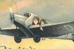 964012	Un Bonjour de	Binche	Vliegtuig	1930	Gelopen met post, Verzamelen, Ansichtkaarten | België, Henegouwen, Gelopen, Ophalen of Verzenden