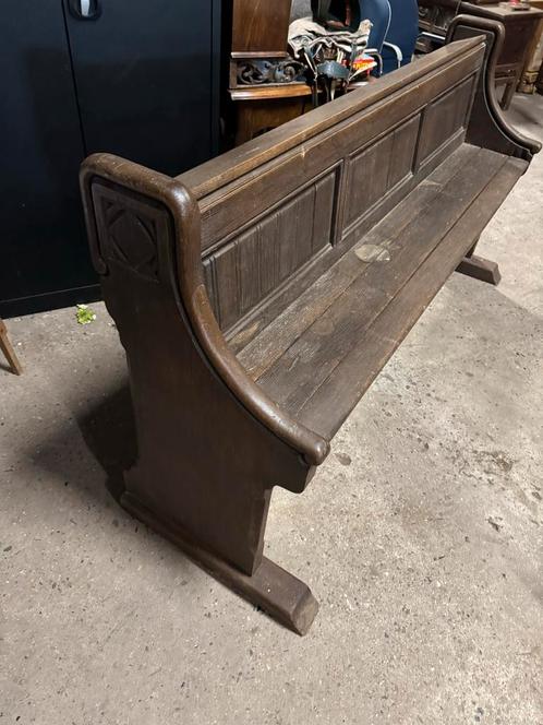 Antieke Eiken Kerkbank / Halbank / Eetkamerbank, Antiek en Kunst, Antiek | Meubels | Stoelen en Banken, Ophalen