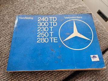 Mercedes-Benz Handleiding 240TD, 300TD, 230T, 250T, 280TE beschikbaar voor biedingen