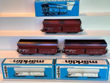 3 x Märklin 4624 ertswagons onderlossers vitrinestaat beschikbaar voor biedingen
