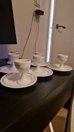 6 Eierdopjes met schaal - Riviera Maison stijl, Ophalen of Verzenden, Gebruikt