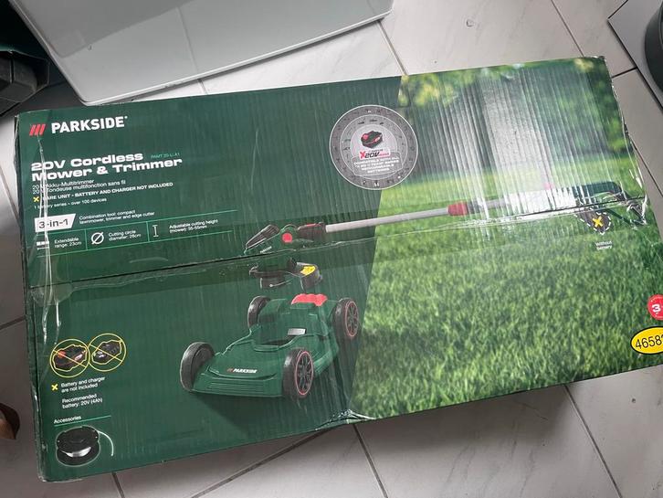 PARKSIDE 3-in-1 Accu Grasmaaier/Trimmer, Tuin en Terras, Grasmaaiers, Nieuw, Accu-grasmaaier, Minder dan 30 cm, Cirkelmaaier, Ophalen of Verzenden