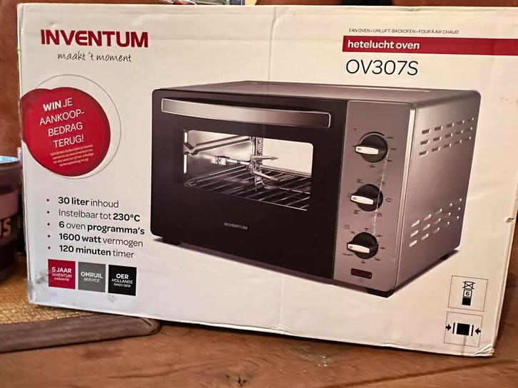 Inventum ov307s oven, Witgoed en Apparatuur, Ovens, Nieuw, Vrijstaand, Oven, Minder dan 45 cm, Hete lucht, Ophalen