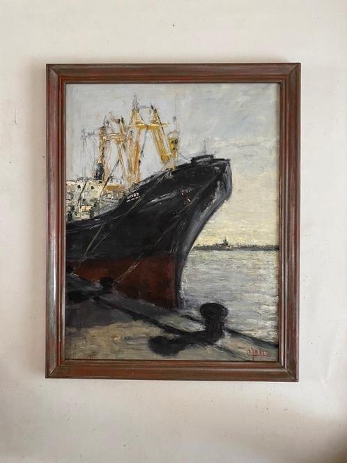 Antwerpen Cockerillkaai, Antiek en Kunst, Kunst | Schilderijen | Klassiek, Ophalen of Verzenden