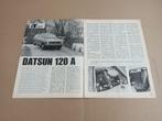 Test (uit oud tijdschrift) Datsun 120 A (1974), Auto's, Gebruikt, Verzenden