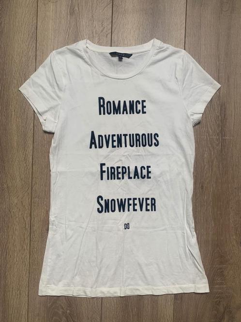 Nikkie T-shirt met velvet tekst wit zwart 32 = XXS, Kleding | Dames, T-shirts, Zo goed als nieuw, Maat 34 (XS) of kleiner, Wit