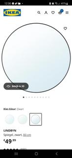 SPIEGEL ROND ikea 80 cm LINDBYN 2 stuks, Huis en Inrichting, Woonaccessoires | Spiegels, Ophalen, Rond, Zo goed als nieuw, 75 tot 100 cm