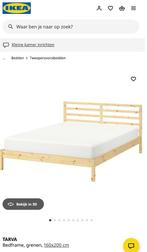 ikea bed Tarva 160 x200 (KOMPLEET), Ophalen, Gebruikt, Bruin, Tweepersoons